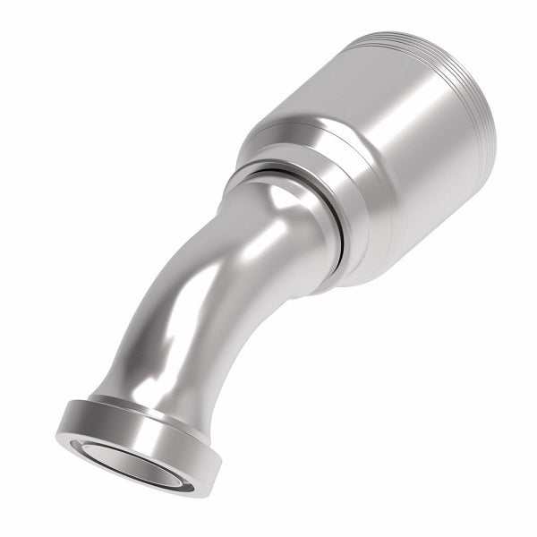 6S24CTA24 Aeroquip by Danfoss | 6 Wire 6S CAT Flange 45° Elbow (CTA) Crimp Fitting | -24 CAT Flange x -24 Hose Barb | Steel