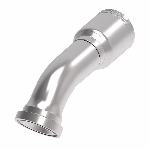 6S32CTA24 Aeroquip by Danfoss | 6 Wire 6S CAT Flange 45° Elbow (CTA) Crimp Fitting | -32 CAT Flange x -24 Hose Barb | Steel