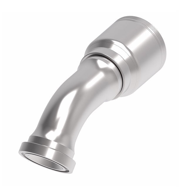 6S32CTA32 Aeroquip by Danfoss | 6 Wire 6S CAT Flange 45° Elbow (CTA) Crimp Fitting | -32 CAT Flange x -32 Hose Barb | Steel