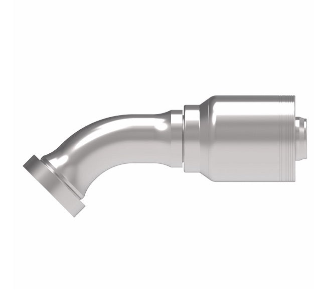 6S24CTA24 Aeroquip by Danfoss | 6 Wire 6S CAT Flange 45° Elbow (CTA) Crimp Fitting | -24 CAT Flange x -24 Hose Barb | Steel
