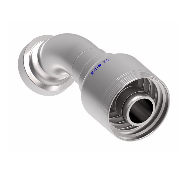 6S20CTA20 Aeroquip by Danfoss | 6 Wire 6S CAT Flange 45° Elbow (CTA) Crimp Fitting | -20 CAT Flange x -20 Hose Barb | Steel