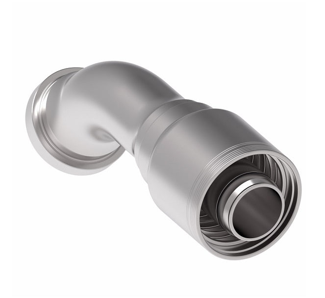 6S32CTA32 Aeroquip by Danfoss | 6 Wire 6S CAT Flange 45° Elbow (CTA) Crimp Fitting | -32 CAT Flange x -32 Hose Barb | Steel