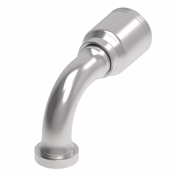 6S24CTB24 Aeroquip by Danfoss | 6 Wire 6S CAT Flange 90° Elbow (CTB) Crimp Fitting | -24 CAT Flange x -24 Hose Barb | Steel