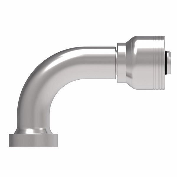 6S24CTB20 Aeroquip by Danfoss | 6 Wire 6S CAT Flange 90° Elbow (CTB) Crimp Fitting | -24 CAT Flange x -20 Hose Barb | Steel