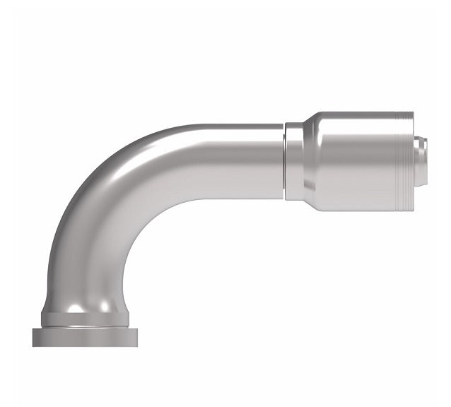6S32CTB24 Aeroquip by Danfoss | 6 Wire 6S CAT Flange 90° Elbow (CTB) Crimp Fitting | -32 CAT Flange x -24 Hose Barb | Steel