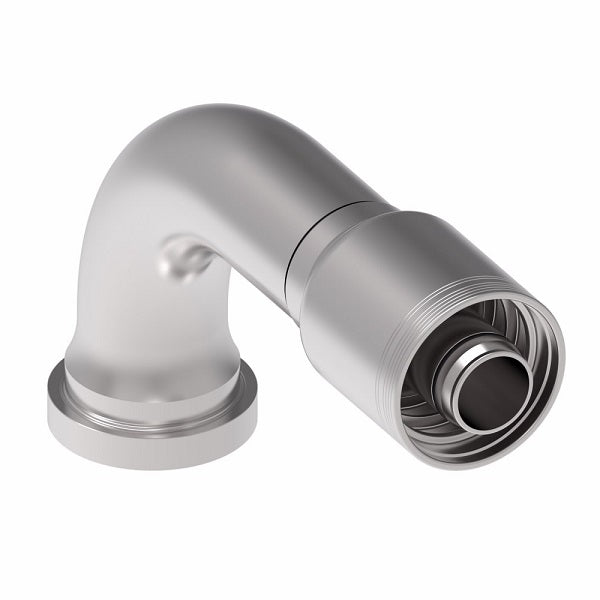 6S32CTB24 Aeroquip by Danfoss | 6 Wire 6S CAT Flange 90° Elbow (CTB) Crimp Fitting | -32 CAT Flange x -24 Hose Barb | Steel