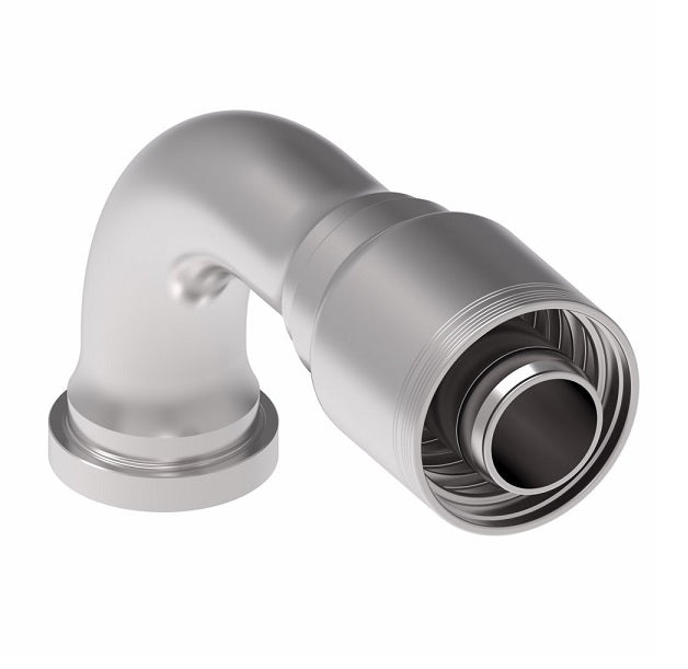 6S32CTB32 Aeroquip by Danfoss | 6 Wire 6S CAT Flange 90° Elbow (CTB) Crimp Fitting | -32 CAT Flange x -32 Hose Barb | Steel