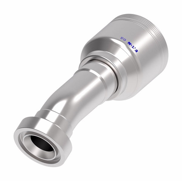 6S20CTD20 Aeroquip by Danfoss | 6 Wire 6S CAT Flange 22.5° Elbow (CTD) Crimp Fitting | -20 CAT Flange x -16 Hose Barb | Steel