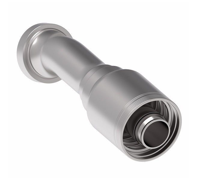 6S32CTD32 Aeroquip by Danfoss | 6 Wire 6S CAT Flange 22.5° Elbow (CTD) Crimp Fitting | -24 CAT Flange x -24 Hose Barb | Steel