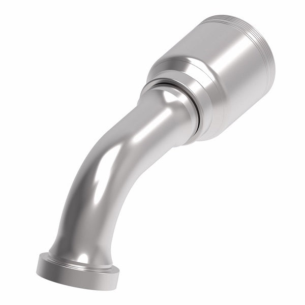 6S24CTE24 Aeroquip by Danfoss | 6 Wire 6S CAT Flange 67.5° Elbow (CTE) Crimp Fitting | -24 CAT Flange x -24 Hose Barb | Steel