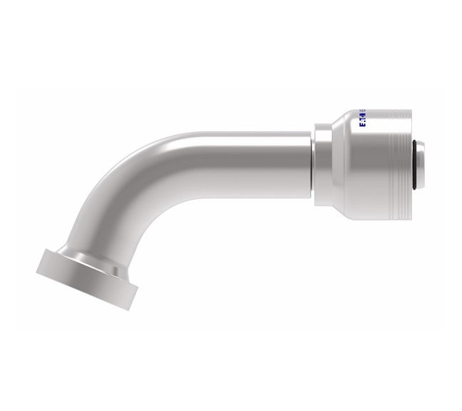 6S16CTE16 Aeroquip by Danfoss | 6 Wire 6S CAT Flange 67.5° Elbow (CTE) Crimp Fitting | -16 CAT Flange x -16 Hose Barb | Steel