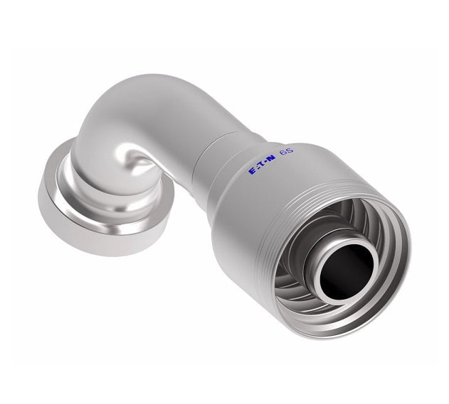 6S32CTE32 Aeroquip by Danfoss | 6 Wire 6S CAT Flange 67.5° Elbow (CTE) Crimp Fitting | -32 CAT Flange x -32 Hose Barb | Steel