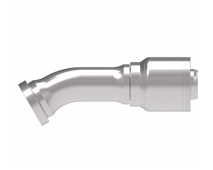 6S32CTF32 Aeroquip by Danfoss | 6 Wire 6S CAT Flange 30° Elbow (CTF) Crimp Fitting | -32 CAT Flange x -32 Hose Barb | Steel