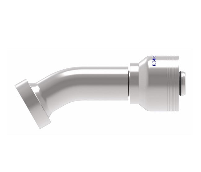 6S20CTF16 Aeroquip by Danfoss | 6 Wire 6S CAT Flange 30° Elbow (CTF) Crimp Fitting | -20 CAT Flange x -16 Hose Barb | Steel