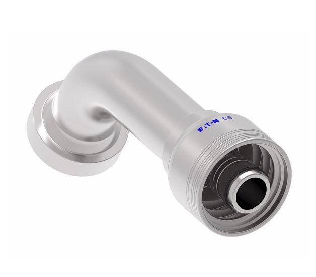 6S20CTG16 Aeroquip by Danfoss | 6 Wire 6S CAT Flange 60° Elbow (CTG) Crimp Fitting | -20 CAT Flange x -16 Hose Barb | Steel