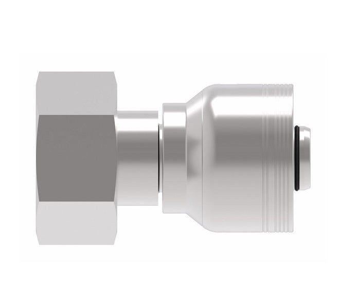 6S25DS16 Aeroquip by Danfoss | 6 Wire 6S Female DIN 24° Seat Swivel DKO (Heavy) (DS) Crimp Fitting | S30 Female DKO/DIN 24° Seat x -16 Hose Barb | Steel