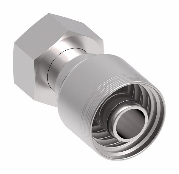 6S32DS16 Aeroquip by Danfoss | 6 Wire 6S Female DIN 24° Seat Swivel DKO (Heavy) (DS) Crimp Fitting | S38 Female DKO/DIN 24° Seat x -16 Hose Barb | Steel