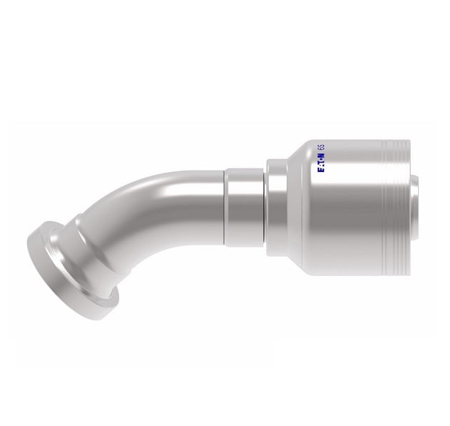 6S24FHA20 Aeroquip by Danfoss | 6 Wire 6S SAE Code 62 Flange 45° Elbow (FHA) Crimp Fitting | -24 Code 62 Flange x -20 Hose Barb | Steel