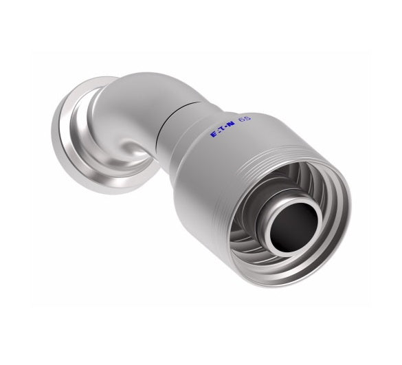 6S24FHA20 Aeroquip by Danfoss | 6 Wire 6S SAE Code 62 Flange 45° Elbow (FHA) Crimp Fitting | -24 Code 62 Flange x -20 Hose Barb | Steel