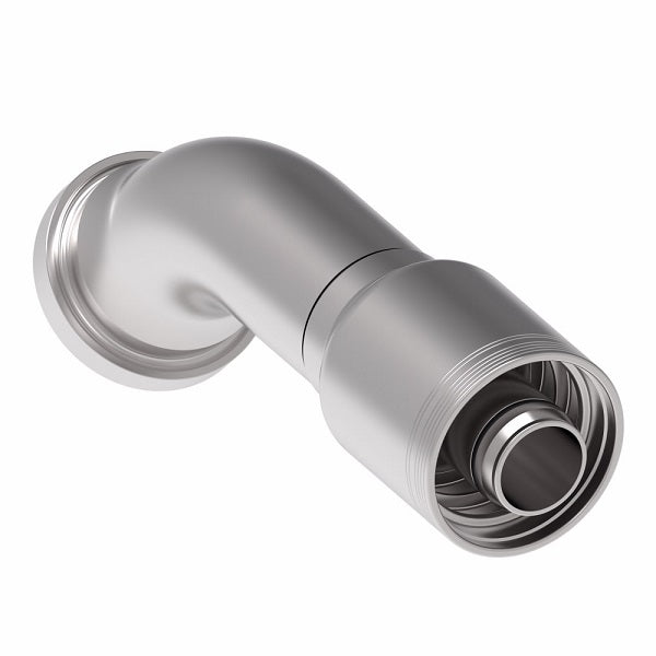 6S32FHA24 Aeroquip by Danfoss | 6 Wire 6S SAE Code 62 Flange 45° Elbow (FHA) Crimp Fitting | -32 Code 62 Flange x -24 Hose Barb | Steel