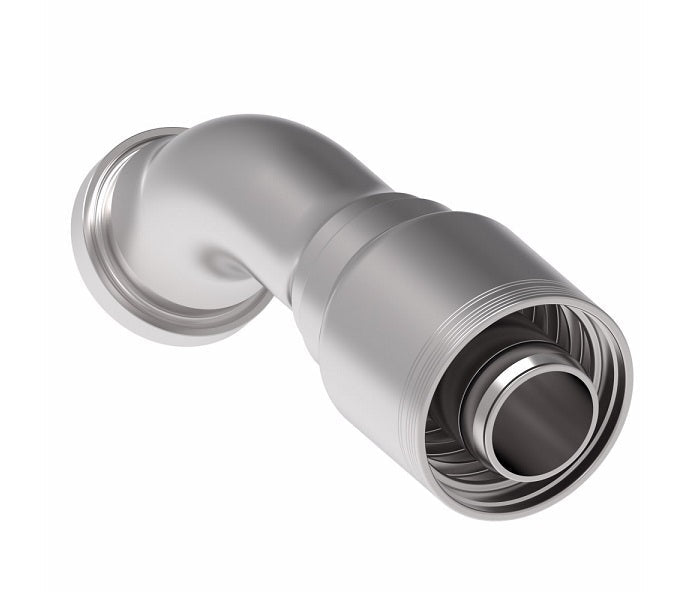 6S32FHA32 Aeroquip by Danfoss | 6 Wire 6S SAE Code 62 Flange 45° Elbow (FHA) Crimp Fitting | -32 Code 62 Flange x -32 Hose Barb | Steel