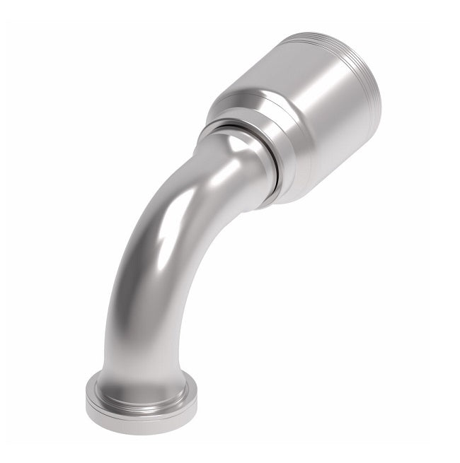 6S24FHB24 Aeroquip by Danfoss | 6 Wire 6S SAE Code 62 Flange 90° Elbow (FHB) Crimp Fitting | -24 Code 62 Flange x -24 Hose Barb | Steel