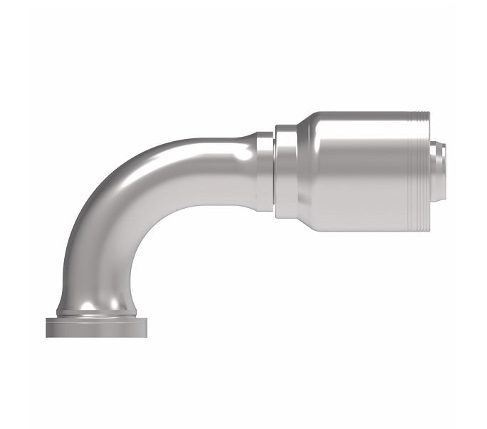 6S24FHB24 Aeroquip by Danfoss | 6 Wire 6S SAE Code 62 Flange 90° Elbow (FHB) Crimp Fitting | -24 Code 62 Flange x -24 Hose Barb | Steel