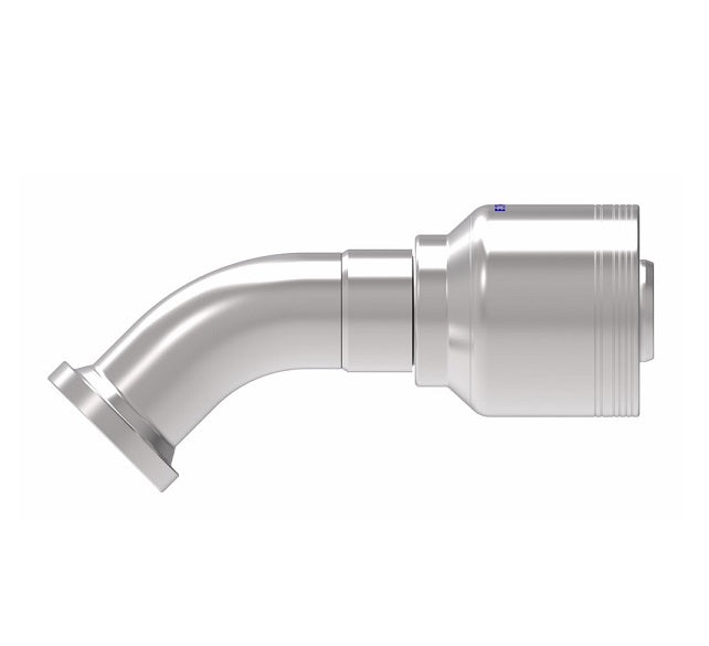 6S20FLA20 Aeroquip by Danfoss | 6 Wire 6S SAE Code 61 Flange 45° Elbow (FLA) Crimp Fitting | -20 Code 61 Flange x -20 Hose Barb | Steel