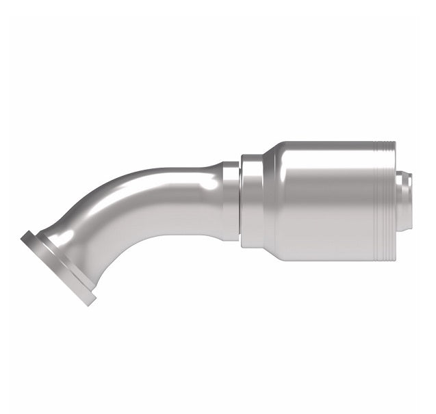 6S24FLA24 Aeroquip by Danfoss | 6 Wire 6S SAE Code 61 Flange 45° Elbow (FLA) Crimp Fitting | -24 Code 61 Flange x -24 Hose Barb | Steel