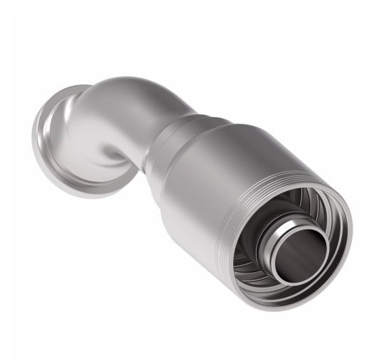 6S24FLA24 Aeroquip by Danfoss | 6 Wire 6S SAE Code 61 Flange 45° Elbow (FLA) Crimp Fitting | -24 Code 61 Flange x -24 Hose Barb | Steel