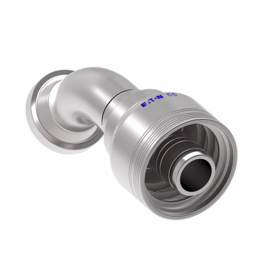 6S20FLA16 Aeroquip by Danfoss | 6 Wire 6S SAE Code 61 Flange 45° Elbow (FLA) Crimp Fitting | -20 Code 61 Flange x -16 Hose Barb | Steel