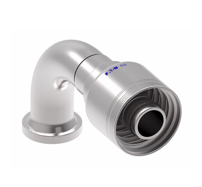 6S20FLB20 Aeroquip by Danfoss | 6 Wire 6S SAE Code 61 Flange 90° Elbow (FLB) Crimp Fitting | -20 Code 61 Flange x -20 Hose Barb | Steel