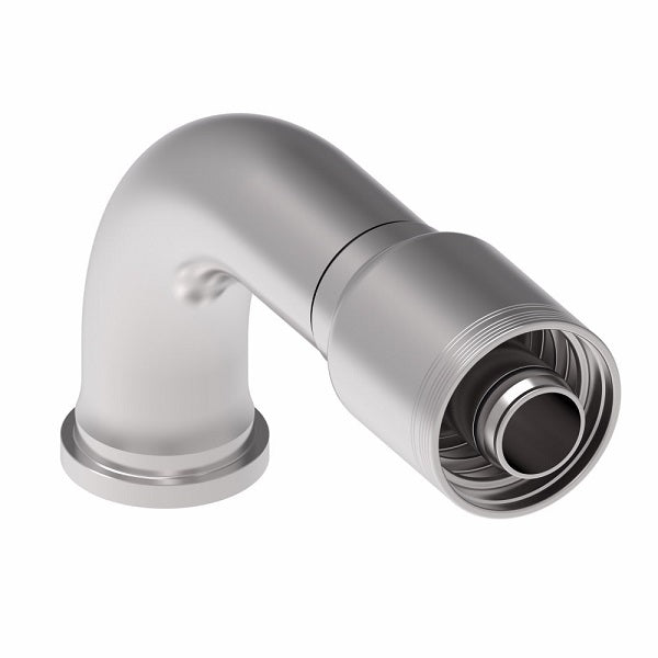 6S32FLB24 Aeroquip by Danfoss | 6 Wire 6S SAE Code 61 Flange 90° Elbow (FLB) Crimp Fitting | -32 Code 61 Flange x -24 Hose Barb | Steel
