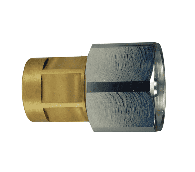 8WBF8-B-HN Dixon Brass W-Series Quick Disconnect 1" Wingstyle Interchange Hex-Nut Hydraulic Coupler - 1"-11 Female BSPP