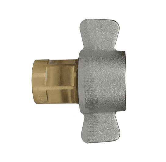 12WBF12-B Dixon Brass W-Series Quick Disconnect 1-1/2" Wingstyle Interchange Hydraulic Coupler - 1-1/2"-11 Female BSPP