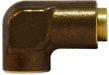 700806 Midland DOT Push-In Fitting - Forged Female 90° Elbow - 1/2" Tube OD x 3/8" Female NPTF - Brass