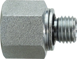 7045210 (7045-2-10) Midland Hydraulic Female Pipe to Metric Adapter - 1/8" Female Pipe x 10x1.0 Male Metric - Steel