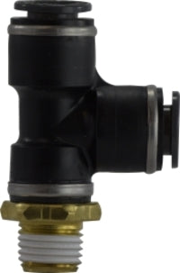 710808C Midland DOT Push-In Fitting - Male Run Tee - 1/2" Tube OD x 1/2-14 Male NPT - Composite Body