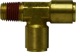 71060404 Midland DOT Push-In Fitting - Male Run Tee - 3/8" Tube OD x 1/4" Tube OD x 1/4" Male NPTF - Brass