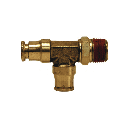 71S8x8 Dixon Forged Brass Push-In Fitting - Male Swivel Run Tee - 1/4" Tube OD x 1/4" Male NPTF