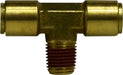 720404 Midland DOT Push-In Fitting - Male Branch Tee - 1/4" Tube OD x 1/4" Male NPTF - Brass