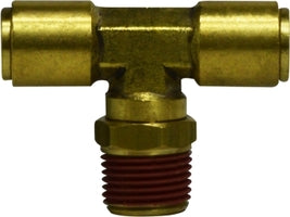 720402S Midland DOT Push-In Fitting - Male Swivel Branch Tee - 1/4" Tube OD x 1/8" Male NPTF - Brass