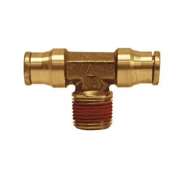 7212x12 Dixon Forged Brass Push-In Fitting - Male Branch Tees - 3/8" Tube OD x 3/8" Male NPTF