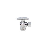 746446 Midland Supply Stop Connector (Lead Free) - 1/2" Female Iron Pipe x 3/8" Compression 90° Angle Stop - Chrome Plated Brass