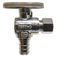 746438 Midland Supply Stop Connector (Lead Free) - 1/2" Nominal Pex x 3/8" Compression 90° Angle Stop - Chrome Plated Brass