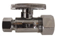 746506 Midland Supply Stop Connector (Lead Free) - 3/8" Compression x 3/8" Compression Straight Stop - Chrome Plated Brass