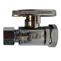 746536 Midland Supply Stop Connector (Lead Free) - 3/8" Female Iron Pipe x 3/8" Compression Straight Stop - Chrome Plated Brass