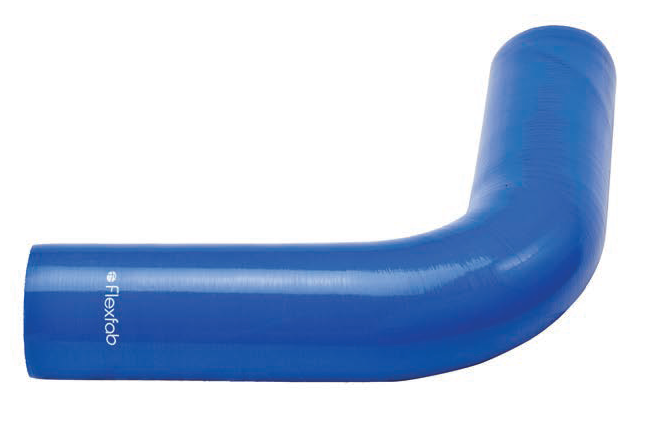 7884-400 FlexFab Series 7884 3-Ply 90 deg. Silicone Elbow - 4.00" ID - 4.32" OD - Blue - 9.50"