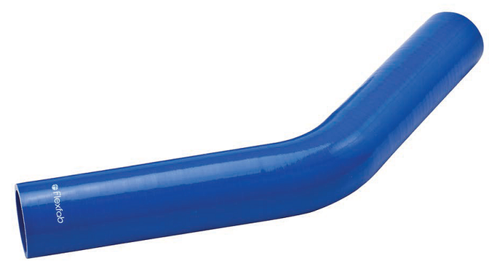 7896-400 FlexFab Series 7896 3-Ply 45 deg. Silicone Elbow - 4.00" ID - 4.32" OD - Blue - 9.50"