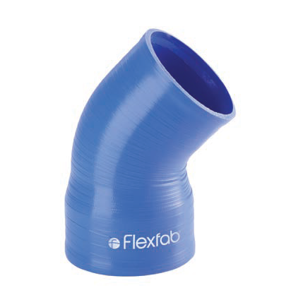 7902 FlexFab 6- Ply Charge Air 45 deg. Elbow - 3.50"/4.00" ID - 4.17"/4.67" OD - Blue - 8.75"